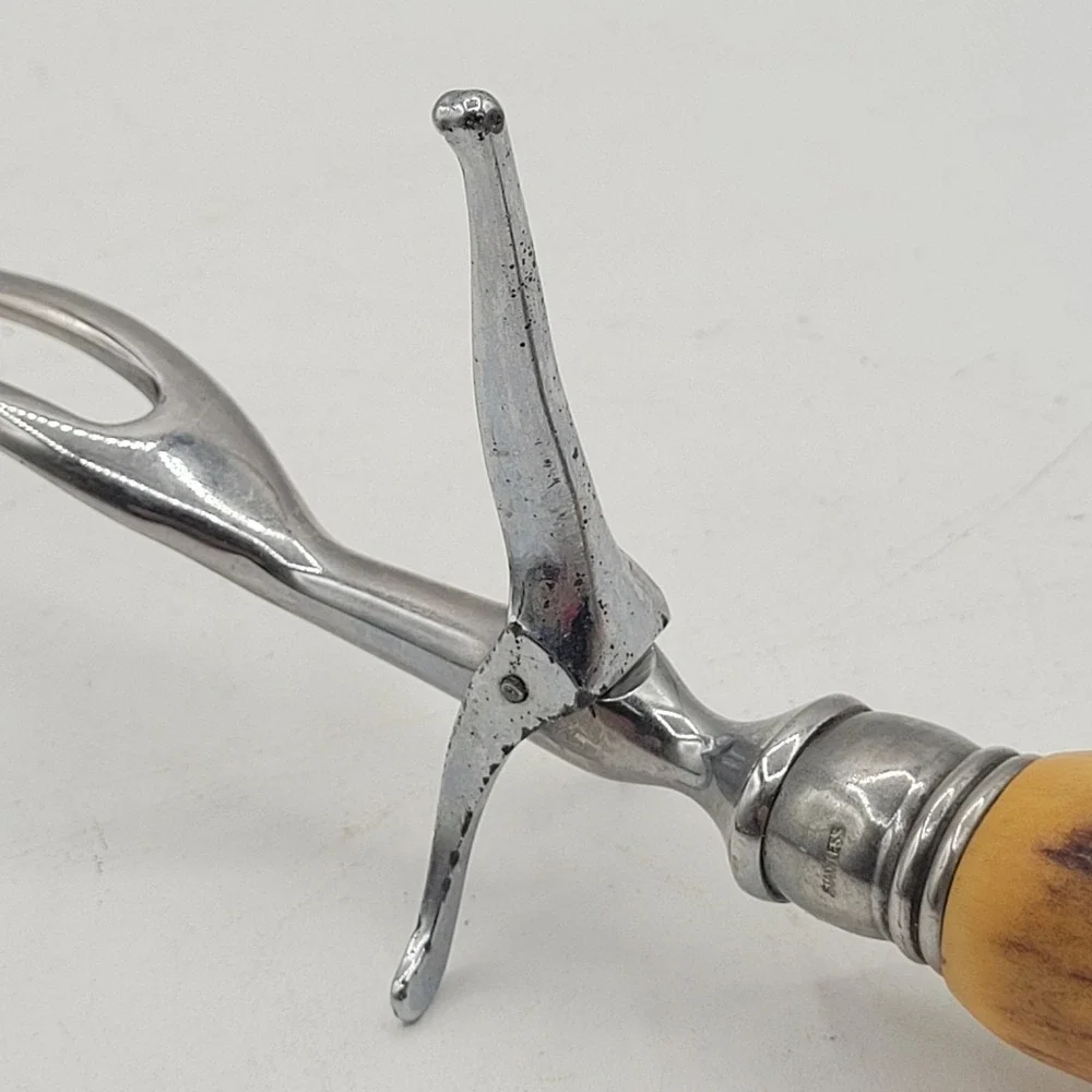 VTG DEXTER CARVING SET WITH STAG‎ STYLE HANDLES ~ Knife, Fork & Sharpening Steel